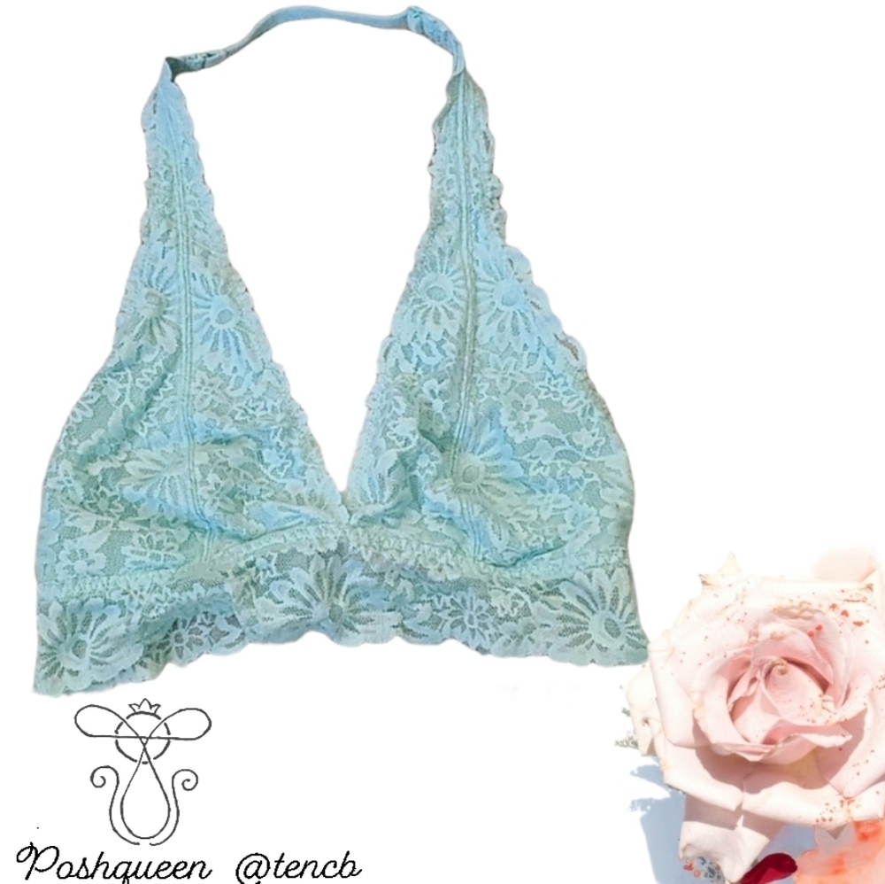 Valentine's Victoria's Secret PINK Blue Lace Pastel Bralette